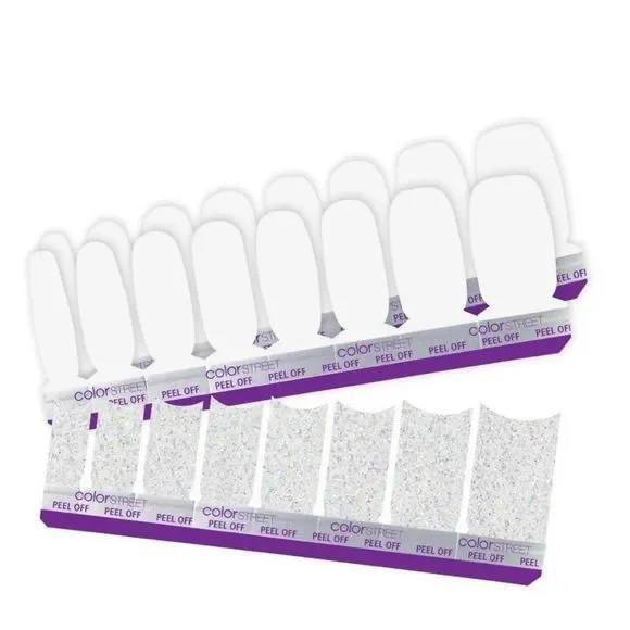 Color Street | We’re Meant to Oui - sparkling silver glitter tips, French Mani - Picture 6 of 9